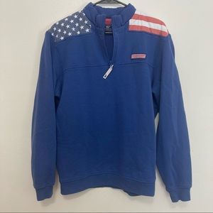 Vineyard Vines Men’s M Sweatshirt 1/4 Zip Pullover Sweater American Flag